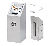 Wall Mounted Outdoor Cigarette Bin, Premium Outdoor Ashtray Lockable with Key for Outdoor Public Smoking Areas for Shopping Malls, Office Spaces(10 * 10 * 26cm)
