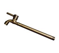 Wall-Mounted Outdoor Garden Cold Water Tap - Stainless Steel Bronze Hose Connector with Single Handle & Mesh Cap 18cm for Pool Cleaning & Watering