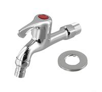 Wall Mounted Outdoor Garden Mixer Faucet in 304 Stainless Steel with Chrome Plating, G1/2 Thread Connector for Washing Machine, Laundry, Bathroom(2#)