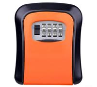 Wall Mounted Outdoor Secure Lock Storage Box for Dormitory Use with Metal Password Wheel, Aluminium Alloy Large Capacity Safe (orange)