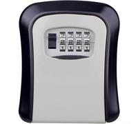 Wall Mounted Outdoor Secure Lock Storage Box for Dormitory Use with Metal Password Wheel, Aluminium Alloy Large Capacity Safe (grey)