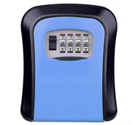 Wall Mounted Outdoor Secure Lock Storage Box for Dormitory Use with Metal Password Wheel, Aluminium Alloy Large Capacity Safe (blue)