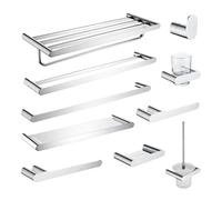 Wall-Mounted Oval Bathroom Accessories Set - Towel Rack Paper Holder Brush Holder Soap Dish & Coat Hooks for Kitchen & Bathroom nization