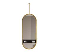 Wall-Mounted Oval Double-Sided Mirror, 360° Rotating Bathroom Vanity Mirror, Floating Design with Adjustable Hanging Rod for Hotel and Apartment Décor
