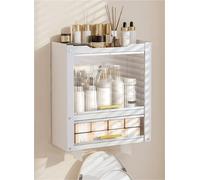 Wall-Mounted Over-The-Toilet Storage Cabinet - Space-Saving Bathroom Medicine Cabinet & Hanging Storage Rack for Small Spaces (White 40x17x45cm)