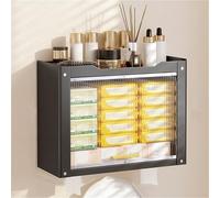 Wall-Mounted Over The Toilet Storage Cabinet - Stylish Bathroom Space-Saving Rack for Small Spaces - Versatile Medicine Cabinet for Kitchen & Bath (Black 40x17x32cm)