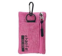 Wall-mounted Oxford fabric wallet with separate card compartment. Can hold coins, change, and credit cards.