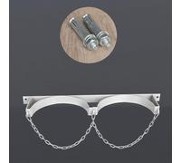 Wall Mounted Oxygen Cylinder Metal Bracket, Simple Fixed Rack with Screw & Safety Chain, Propane Bottle Storage Holder Suitable for 40L(White,L 65cm/25.6in)