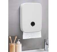 Wall-Mounted Paper Towel Dispenser Z-Fold Dispenser and C-Fold Dispenser Compatible ABS Plastic White Lockable Commercial & Home Use Lockable Easy Refill Ideal for Bathroom Kitchen Office (Z fold)