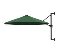 Wall-Mounted Parasol 300cm Green Fabric & Metal Tiltable Crank 8-Rib incl bolts