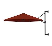 Wall-Mounted Parasol & Metal Pole Umbrella Patio Parasol Garden Umbrella