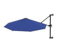 vidaXL Wall-Mounted Parasol with Metal Pole 300 cm Blue UK NEW