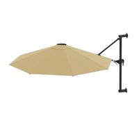 Wall-Mounted Parasol with Metal Pole Umbrella Garden Sunshade Parasol vidaXL