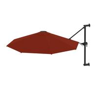 Wall-Mounted Parasol with Metal Pole 300 cm Terracotta