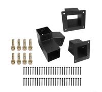 Wall-Mounted Pergola Bracket for Pitched Roof, Galvanised Steel, Weatherproof, 3-Way & One Side Configurable, Suitable for 4 x 4 Inch Wooden Posts (Actually 3.5 x 3.5 inches), Black (Left 15° Set)