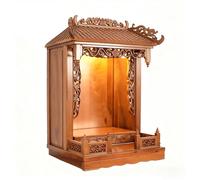Wall-mounted Personal Shrine Altar, Pooja Cabinet with Doors, Buddhist Offering Niche for Home Display, Suitable for Guan Gong and Guanyin Statues