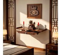 Wall-Mounted Personal Shrine Altar Table Shelf, Prayer Meditation Table with Storage, Buddha Shelf Statue Stand for Small Spaces(66 * 26cm)