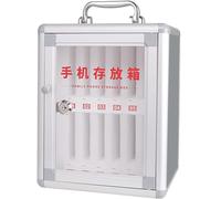 Wall-Mounted Phone Storage Cabinet Aluminum Lockable Pocket Portable Hand-Carry Design for 12 Mobile Phones & Stylish Storage Solution