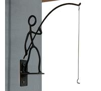 Wall Mounted Plant Holder | Weatherproof Iron Fisherman Display,Wall Mounted Planter Storage Hooks - for Planter Indoor Outdoor Balcony Bedroom Living Room Farmhouse Garden Yard Porch