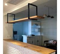 Wall-Mounted Plant Shelf Wrought Iron Hanging Wine Glass Shelf, Wall to Ceiling Bottle Rack, Retro Industrial Style Black Plant Rack, Can Bear 60kg, Easy DIY Installation