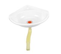 Wall-Mounted Plastic Corner Sink - Space-Saving Small Sink for Balcony, Laundry & Bathroom - Modern Easy-Clean Design in White - Perfect for Small Spaces