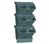 Wall-Mounted Plastic Self-Watering Flower Pot Basket for Space-Saving Vertical Gardening in Balconies, Corners and Indoor Plant Care, White(Green)