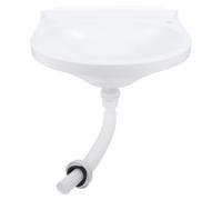 Wall Mounted Plastic Wash Basin for Apartments and Small Spaces White | Semi round Shape, Easy No Drill Installation, Waterproof Finish, Integrated Storage for Compact Bathrooms