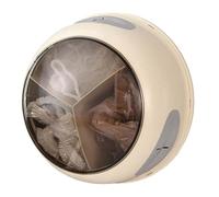 Wall Mounted Plastic Wrap Storage Box Multifunction 3 in 1 Rotating Large Capacity Drain Net Keeping Bag Storage Box for Kitchen (Cream White)