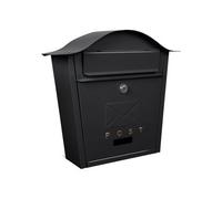 Assorted Collections Wall Mounted Post Box Classic Design Large Letterbox Lockable 2 Keys Weatherproof Easy To Install - Black, 35.5 x 26 x 10 cms