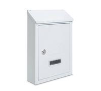 Assorted Collections Wall Mounted Post Box, Lockable Mailbox with 2 Keys, Weatherproof Letterbox, Easy To Install 21x30x7cm (White)