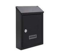Assorted Collections Wall Mounted Post Box, Lockable Mailbox with 2 Keys, Weatherproof Letterbox, Easy To Install 21x30x7cm (Black)