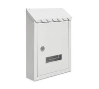 Assorted Collections Wall Mounted Post Box for Home, Garden and Office | Lockable Letter Box with 2 Keys, Weatherproof Outdoor Mailbox, Secure Mail Storage, 21x30x7 cm, White