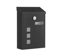 Wall-Mounted Post Letter Box, Black / 9 x 21.8 x 31.8 cm