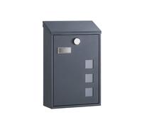 Wall-Mounted Post Letter Box, Grey / 11.5 x 25.5 x 39.5 cm