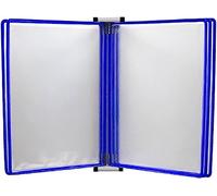 Wall Mounted Poster Flip Book Display, A4 Size Chart Stand Magnetic File Holder 13x9x1.57IN(Red)(Blue)