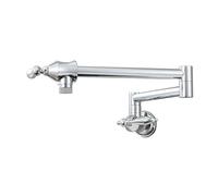 Wall-Mounted Pot Filler Faucet, 360° Swivel & Foldable, Dual Mode, Brushed Gold (Chrome) for Kitchen Sink, Easy Water Access, Elegant Design