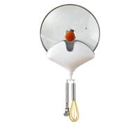 Wall Mounted Pot Lid Holder - No Drill ABS Kitchen Organizer With Removable Drip Tray Hooks 9.4x20.7x23.5cm Storage Rack For Pot Lids Cutting Boards Peelers - Space Saving Accessory