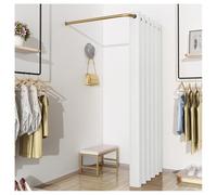 Wall-Mounted Privacy Divider with Shade Curtain, Corner Dressing Room for Office, Mall, Boutique - Perfect for Space Optimization and Stylish Separation