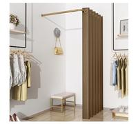 Wall-Mounted Privacy Divider with Shade Curtain, Corner Dressing Room Screen for Office, Mall, and Boutique - Stylish Space Separator for Enhanced Privacy and Aesthetics