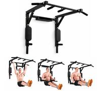 Wall Mounted Pull Up Bar & Dip Station | Heavy Duty Multifunctional Power Tower for Home Gym Chin Ups Dips Leg Raises & Strength Training Fitness Equipment ((STYLE 1))