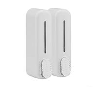 Wall Mounted Pump Bottles for Soap, Shampoo, and Conditioner, Features Individual Chambers for Neat Organization (White)