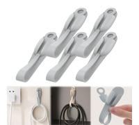 Wall Mounted Punch-Free Adhesive Removable Cord Holder Organizer, Cable Clips, Cord Organizer Cable Management Self Adhesive Cable Holder, Electric Wire Organiser, Cable Organiser Clips (Gray, 5PCS)