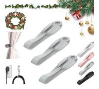 Wall Mounted Punch-Free Adhesive Removable Cord Holder Organizer, Command Cord Bundlers for Garland,Cord Organizer for Appliances,Damage Free Hanging Cord Organizer,Adhesive Cable Clips (3,Gray)