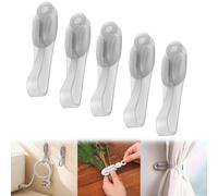 Wall Mounted Punch-Free Adhesive Removable Cord Holder Organizer, Cord Organizer, Command Strips, Damage Free Hanging Cord Organizer (Transparent, 5)