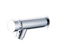 Wall Mounted Push to Close Basin Faucet, All Brass Single Cold Water Tap with 4-8s Time Delay Self Closing, 1/2 Inch Standard Connection for Bathroom Sink(1.5cm)