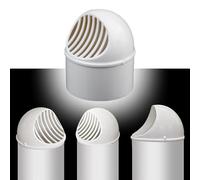 Wall Mounted PVC Vent Hood, 3in 4in 6in 7in Exhaust Outlet Cap for Roof Flue Pipe, Round Soffit Air Vents, Vent Outside Caps(4.3 in/110 mm)