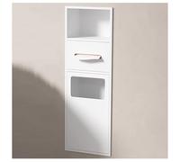 Wall-Mounted Recessed Stainless Steel Trash Can Cabinet - Waterproof Hidden Toilet Tissue Holder & Built-in Alcove Sto for Bathroom & Shower tials