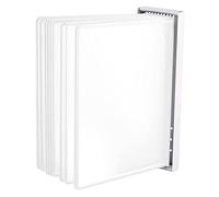 Wall Mounted Reference System, Catalog Display Rack, 10 Panels Wall Display System, Wall Mount Display Panels, Metal Panel System, for Warehouse, Workshop, Shop, Laboratory (Color : Red)(Color:White)