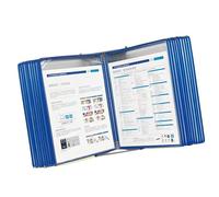 Wall Mounted Reference System, Desktop Flip Display Folder, 20 Display Pockets, Letter-Size, Metal Catalog Display Rack, Office Desk Organizers and Accessories, Easy to Install (Color : C)(Color:Blue)