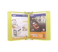 Wall Mounted Reference System, Wall Mount Reference and Display System, 10-Pocket Wall Mounted Reference System, Can Display 20 Pages of Reference Sheets Wall Reference Organizer(Color:Yellow)